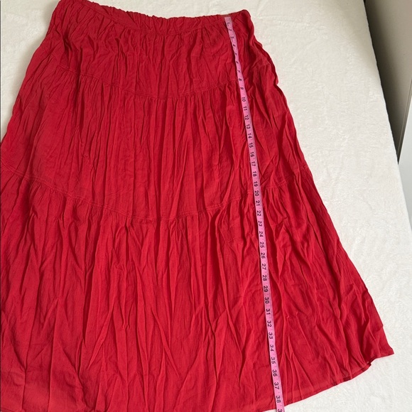 Max Studio Red Orange Sleeveless Tiered Maxi Dress - Picture 5 of 8